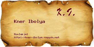Kner Ibolya névjegykártya